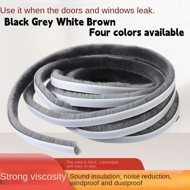 Self Adhesive Felt Weatherstripping Windows Doors Sliding Doors Soundproof Insulation Draft Stopper Anti Collision Seal Strip