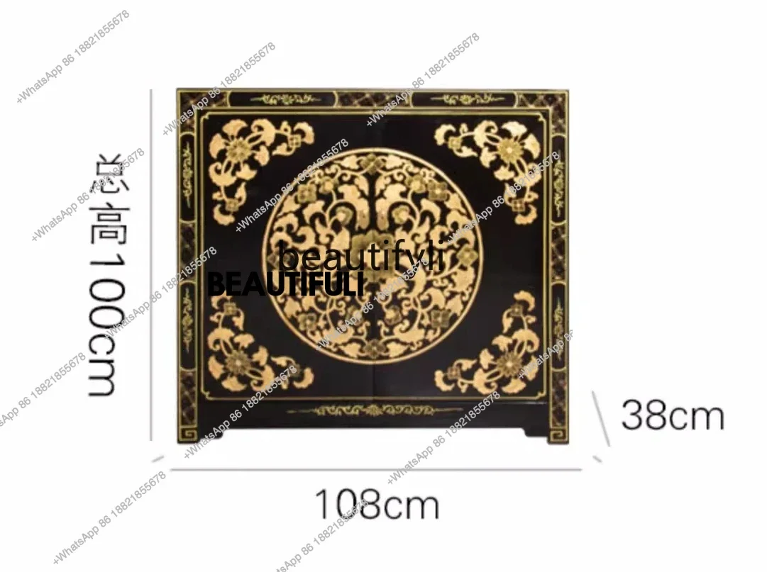 ss8350 Chinese solid wood, painted lacquer, porch storage cabinet, locker, partition foyer cabinet, retro furniture