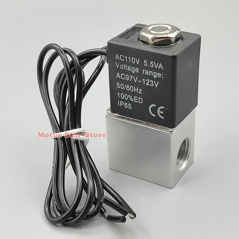 Válvula Solenoide de respuesta rápida, válvula neumática de acción directa, de 2 vías, normalmente cerrada, 1/4 \