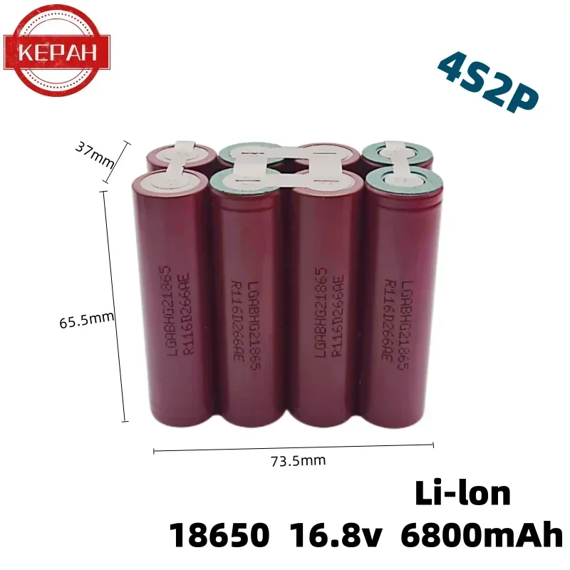 Customized 18650 HG2 battery 30A screwdriver electric drill Li-lon battery 3s2p 4s2p 5s2p 1s3p 2s2p 3.7V-21V 3400mAh -6800mAh