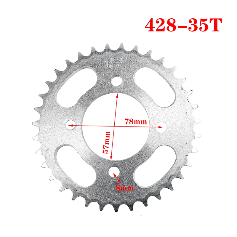 420/428 Chain 35T 38T 48T 45T 51T teeth 58mm Rear Sprocket for 50cc 70cc 110cc 125cc Dirt Pit Bike 37T 41T Accessories