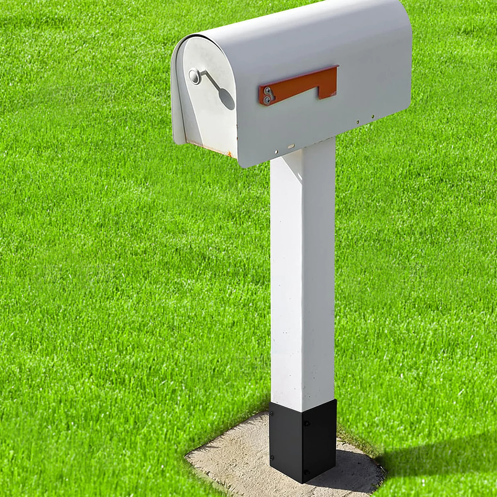 

1 set Adjustable Metal Post Protector Kit Mailbox Fence Deck Heavy Duty Cap Sleeve Sturdy Universal Fit Wood Posts Easy Install