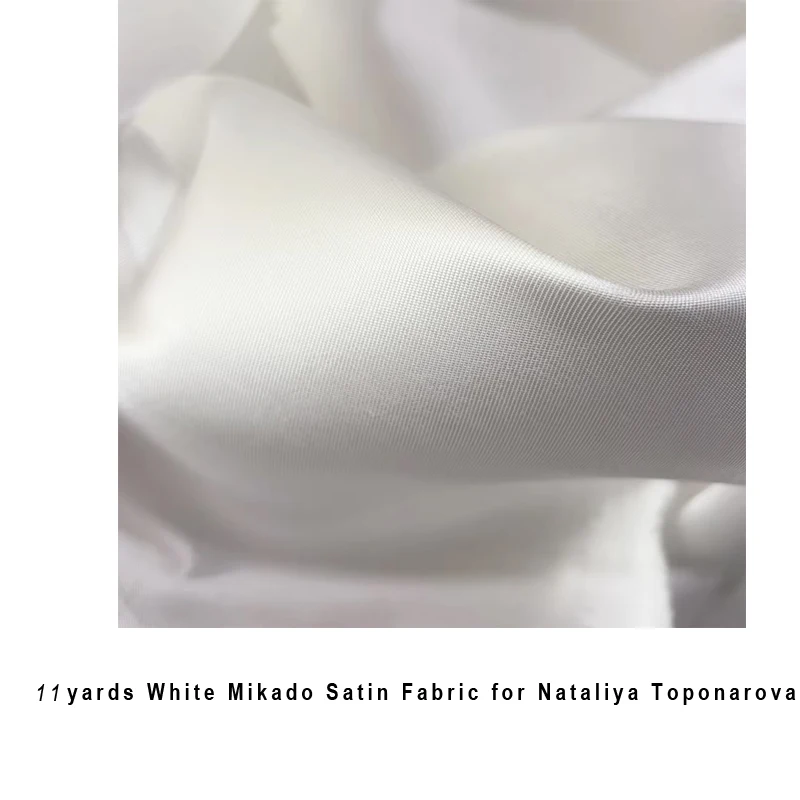 

11 Yards White Luxury Stiff Mikado Satin Fabric for Nataliya Toponarova