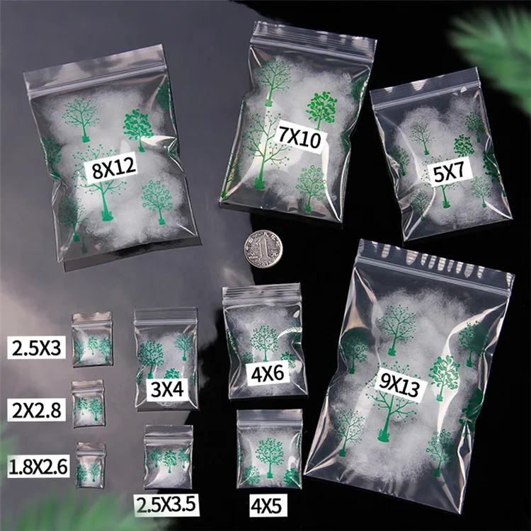 100pcs Plastic PE Mini Zip Lock Storage Bag Resealable Photos Battery Jewelry Trinkets Chains Earrings Gift Packaging Pouches