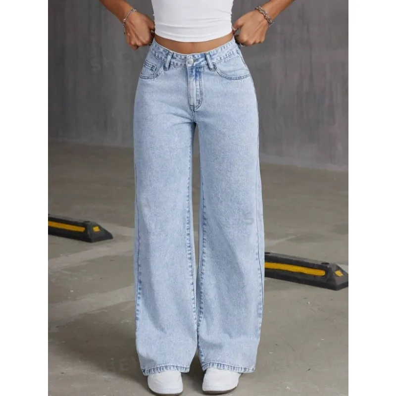 Y2k Retro Harajuku Bow Embroidery Washed Jeans Women American Sweet Spicy Wind Straight Loose Pants Wide Leg Jeans