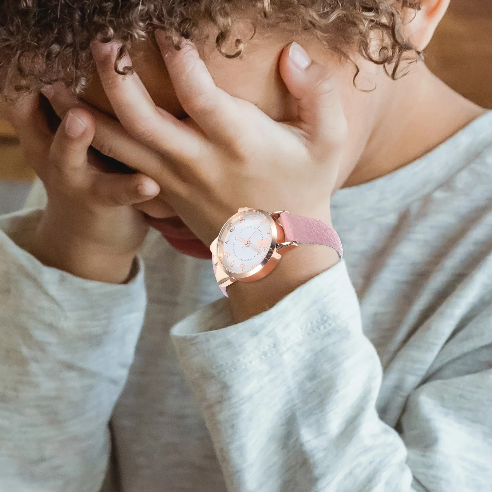 1pc アナログ Pu ストラップ用カジュアル腕時計アナログ時計用装飾ギフト