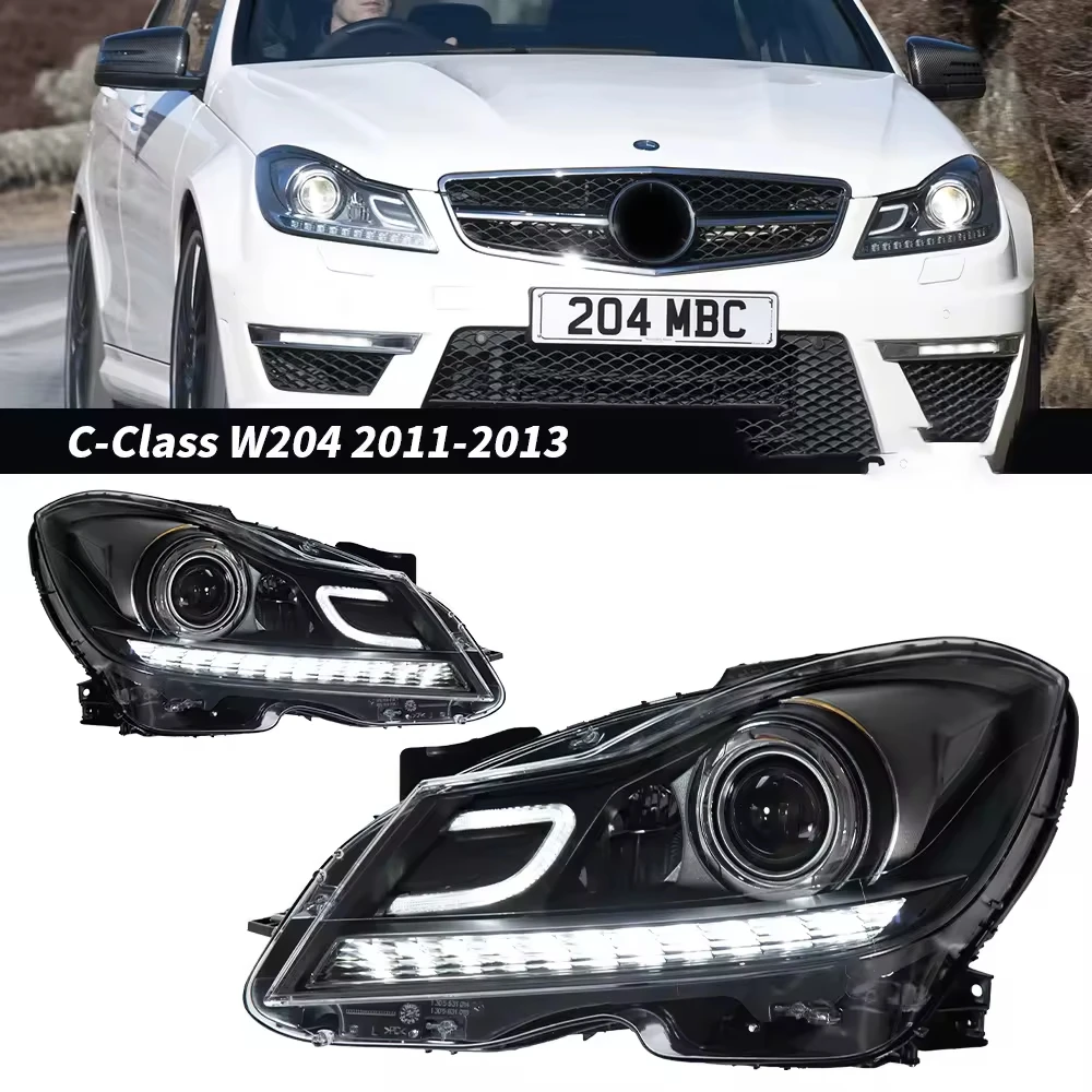 2011-2014 for Mercedes-Benz C-Class W204 LED Headlight Assembly with Dynamic Cornering Lights and Low Beam,  Cross-Over Sales