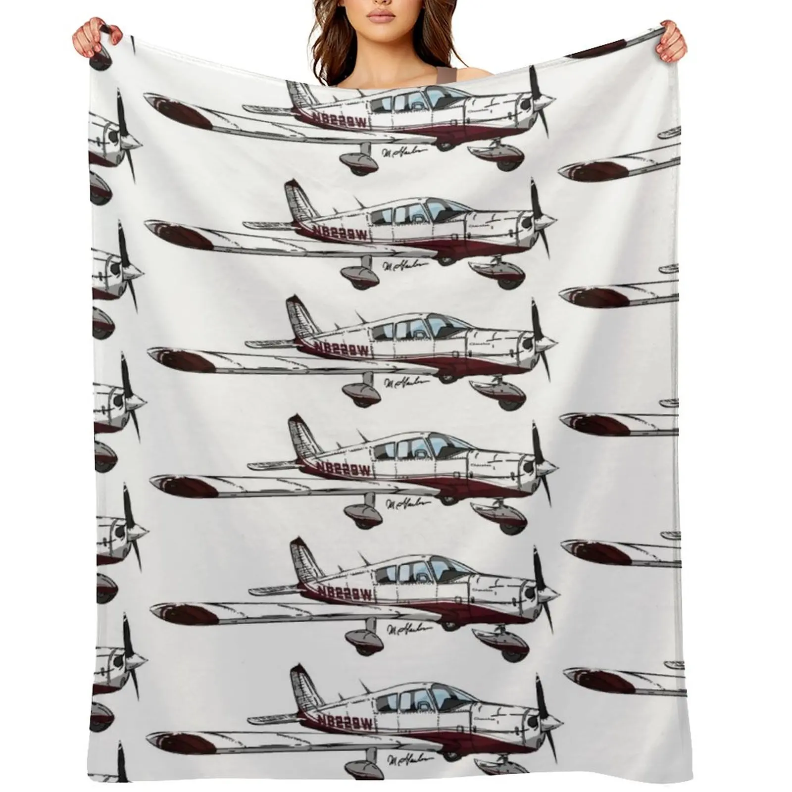 

Piper Cherokee N8229W Throw Blanket Single Picnic Large Decorative Beds Blankets