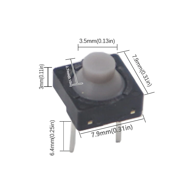 【30-10PCS】Touch switch 8*8*5MM Pin 5H Silica Gel Silent Button  Two Feet Pin Conductive Silicone Button switch 2pin 8x8x5 mm