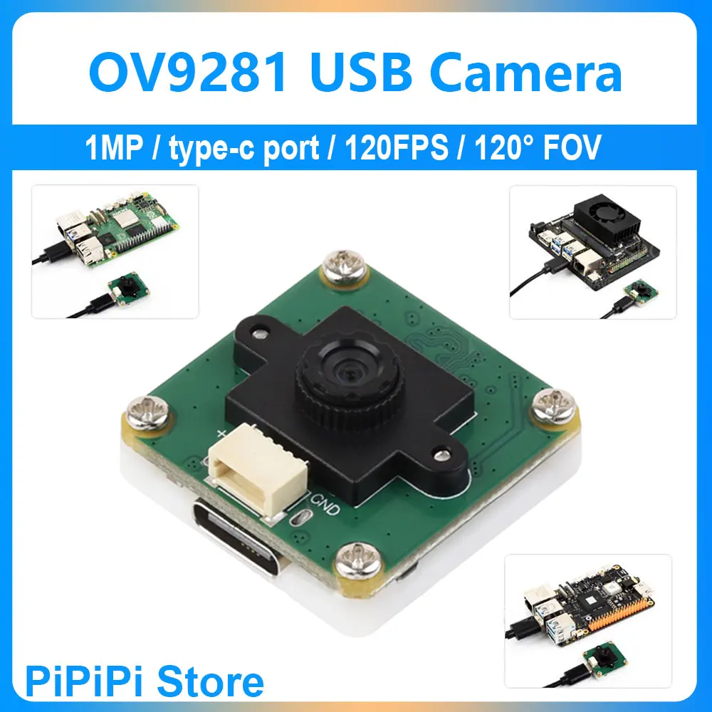 

Raspberry Pi USB Global Shutter Camera 1MP OV9281 120fps Black/White 120fps also For Jeston RDK