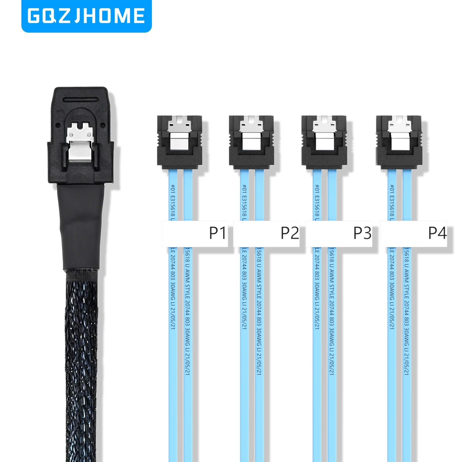 Cabo Mini SAS SFF-8087 para SATA Mini SAS Cabo de fuga SFF8087 para SATA Mini-SAS para 4X SATA SAS para cabo de fuga SATA