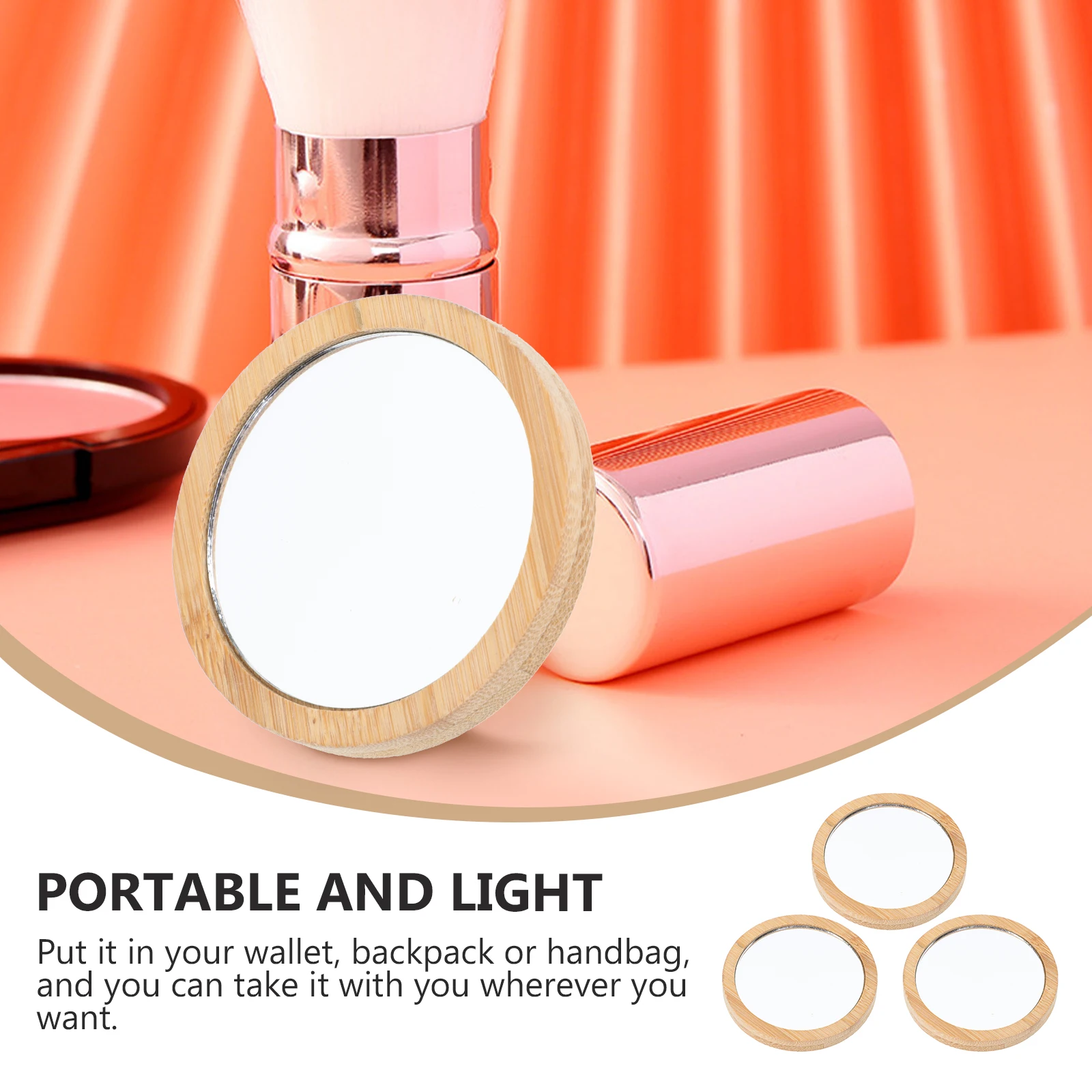 

3Pcs Portable Compact Makeup Mirrors Assorted Colors Travel Mini Round Mirrors Pocket Cosmetics Mirror for Women