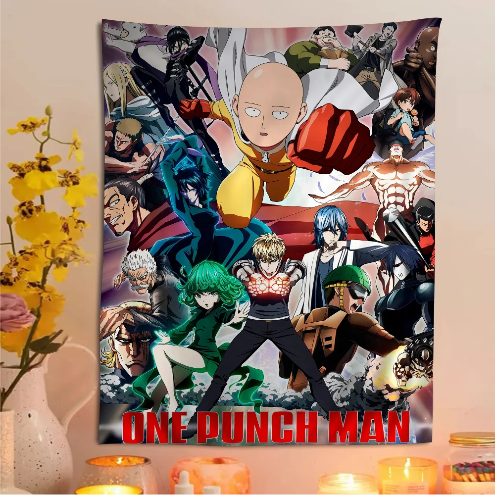 One Punch Man Saitama Cartoon Tapestry Art Science Fiction Room Home Decor Wall Hanging Home Decor
