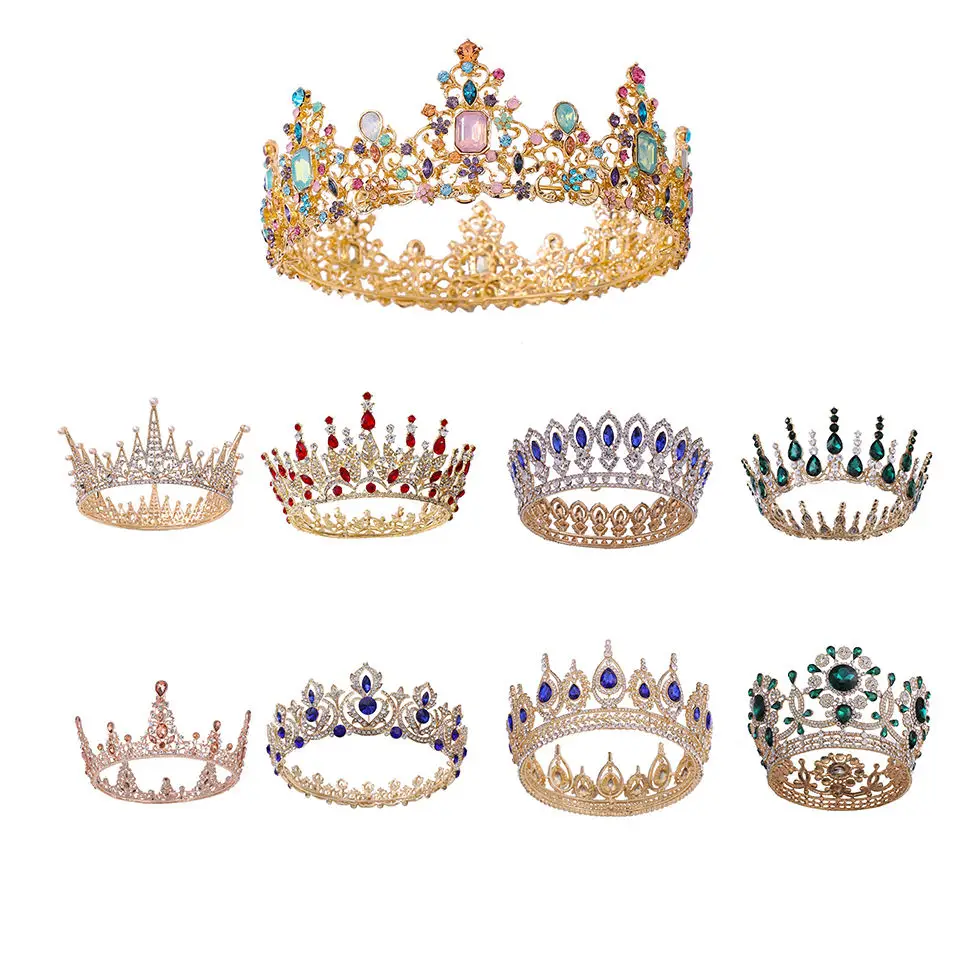 Best price princess party pageant tiara and crown rhinestone hair tiara women wedding hair accessories