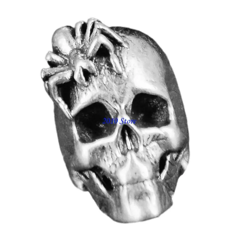 F3MF 금속 두개골 거미 수제 팔찌 및 목걸이를위한 매력 펜던트 대형 구멍 찐 예술적 수집품