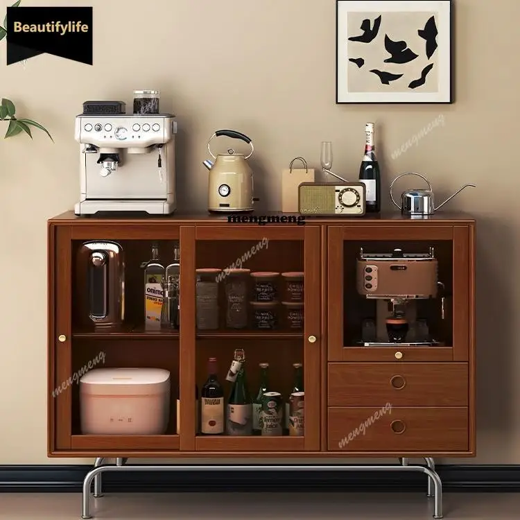 Nordic medieval style locker living room small apartment multi-functional wall coffee side cabinet D80