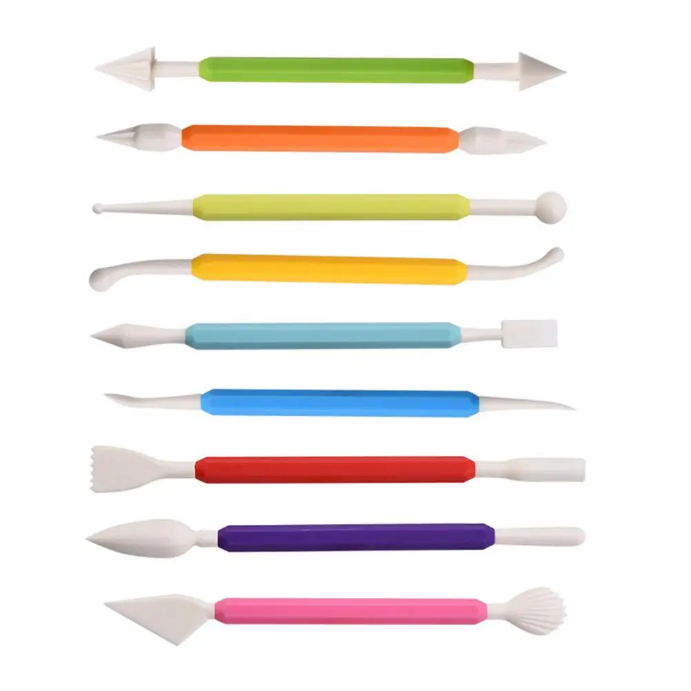 

9 Pcs Fondant Baking Tools Cake Decorating Sculpting Molding Decorate Curving Pp Child