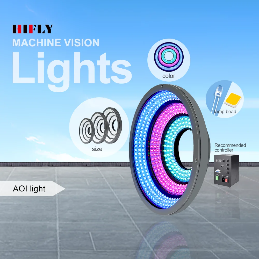 HIFLY RGB LED Diffuse Illumination Industrial Inspection AOI Dome Light Machine Vision Lighting