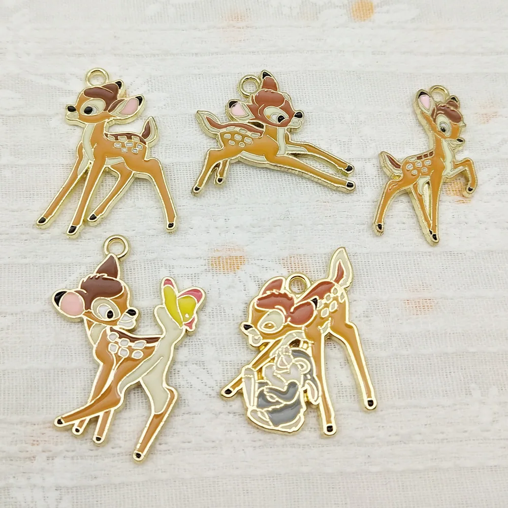 10 pezzi bambi Miss Bunny Orecchini Ciondolo Collana con ciondolo in metallo Portachiavi Materiale fatto a mano fai-da-te