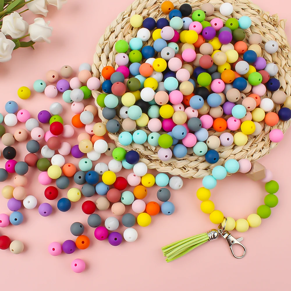 25/50pcs 9mm Silicone Round Beads for Creative Gifts Pen Decor Jewelry Making DIY Necklace Bracelet Chain Keychain Toys