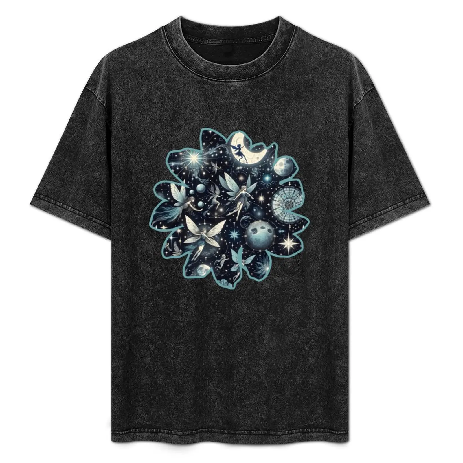 

Celestial Dance - Moonlit Fairy and Stars Fantasy Pattern, fairycore grunge. T-Shirt essential t shirt mens workout shirts