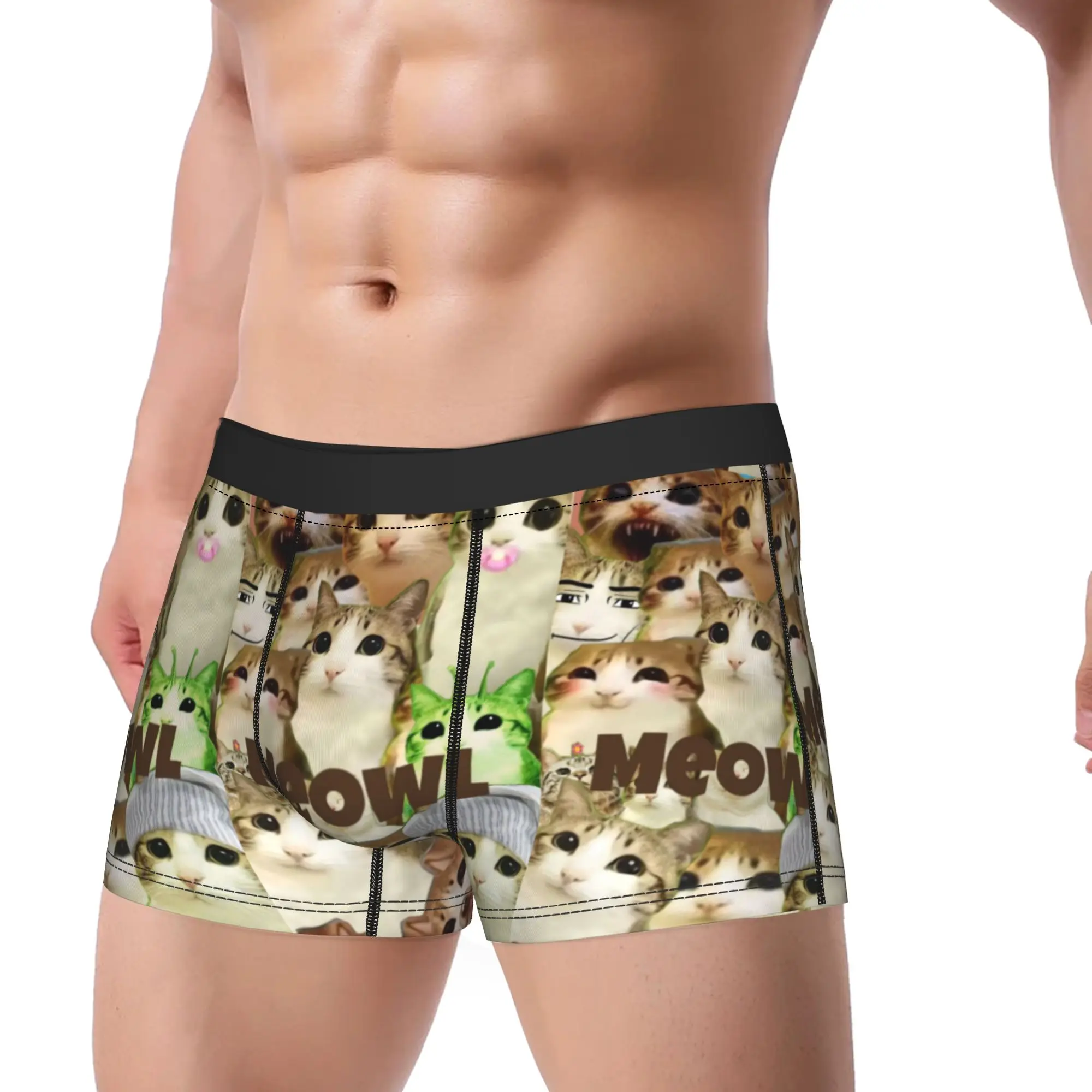 Meowl Cat Owl Funny Boxers Gag Gift For Man Funny Underwear  Boxer Underpants