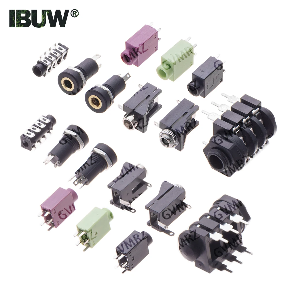 PPJ-313 PJ-392 Headphone PJ jack 3.5MM PJ Audio video female dual Stereo channel stereo jack Jack Socket Solder Panel Mount
