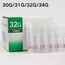 小さな使い捨てプラスチック製タトゥー針,痛みのない,滅菌マイクロ,30g, 4mm, 13mm, 32g, 4mm, 6mm, 13mm, 34g, 100個