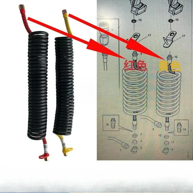 

Air Hose Trailer Coupling Air Hose Spiral Red 2118017 Yellow 2118016 for Scania Truck