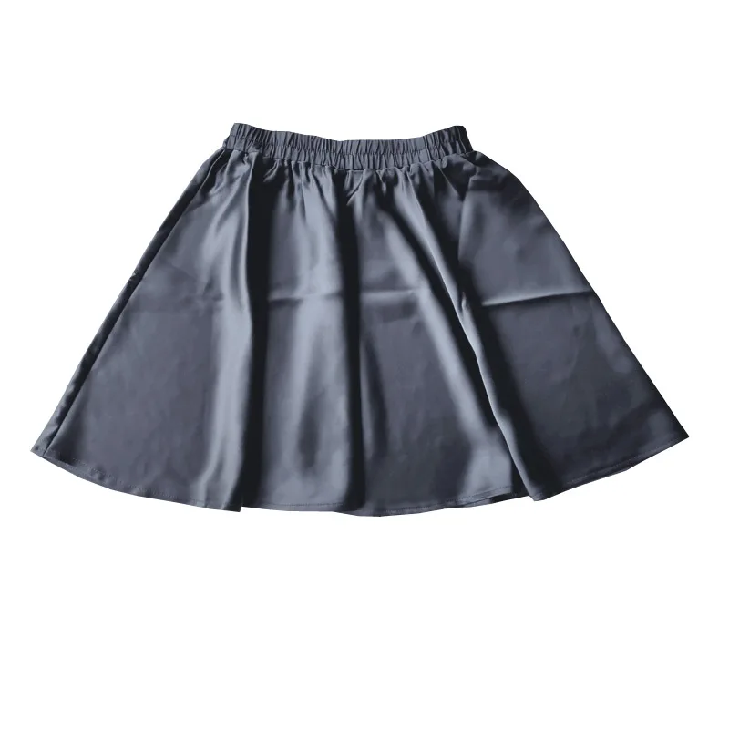 Satin Triacetate Women's Short Skirt Elastic Waist Large Hemline Youth Girl Fashion Smooth Travel Beach Comfortable Clothing