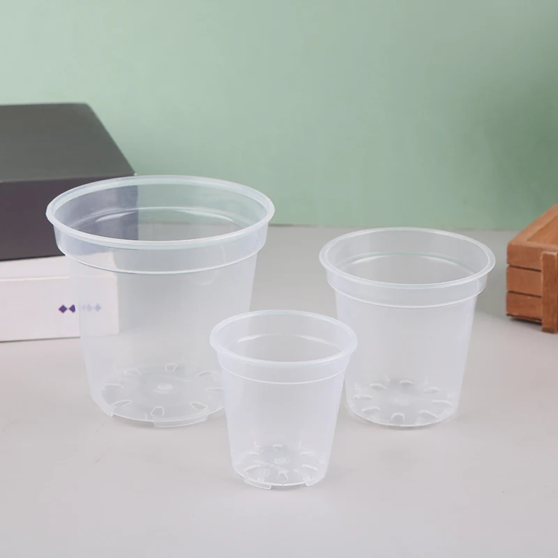 Round Planter Pot Orchid Nursery Container Planter Container Transparent Orchid Container Round Multiple size drain holes Pots