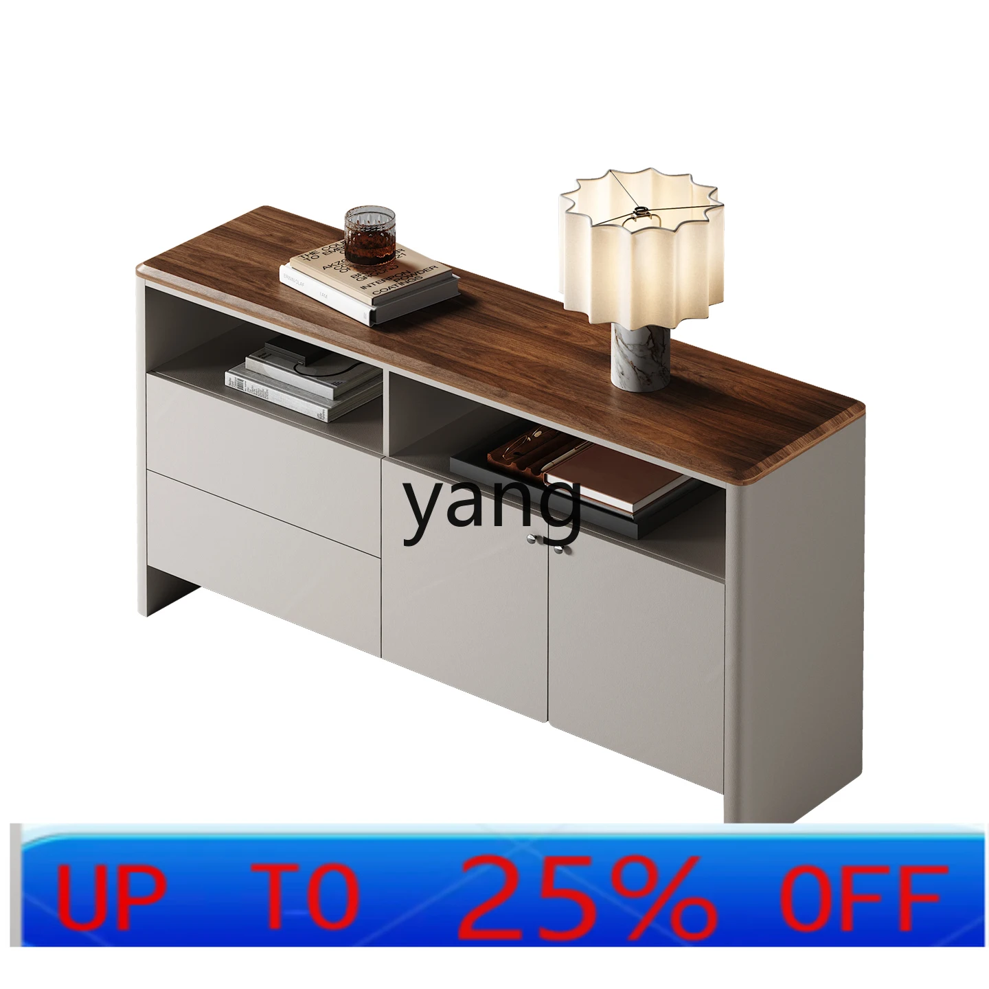 

LMM Italian light luxury dining side cabinet villa living room household high-end solid wood locker