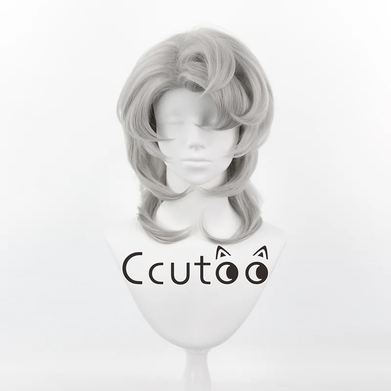

Аниме Руи Косплей Парик 40 см Вьющийся Серебристо-Серый Парик Термостойкие Синтетические Волосы Парики Для Хэллоуина + Кепка Для Парика