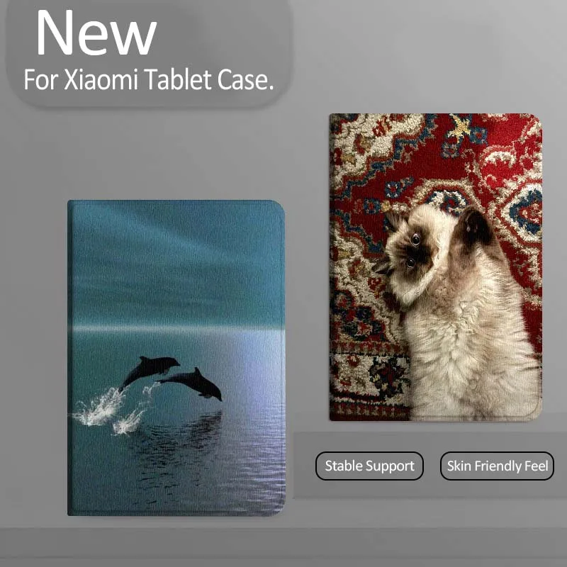 

White Cat Upside Down Tablet Case For Xiaomi Redmi Mini Pad SE K 2 4 5 6 7 8 2023 2025 11 8.8 11.2 10.1 Pro Gift