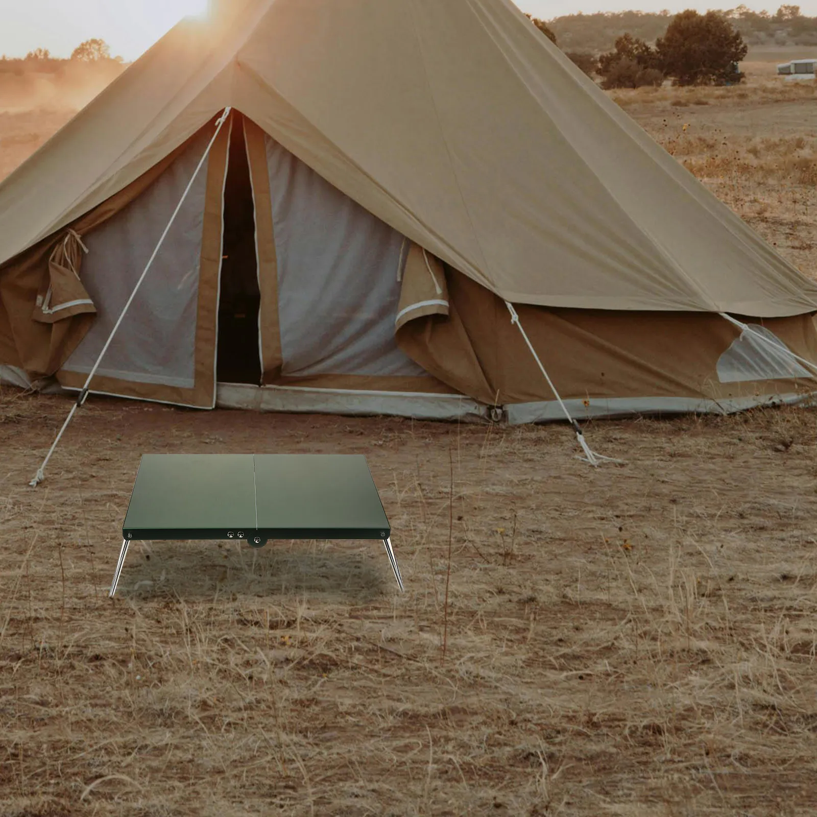 

Folding Camp Table Portable Camping Table Aluminum BBQ Olive Green Stainless Steel Travel Outdoor Picnic Hiking Fishing Home