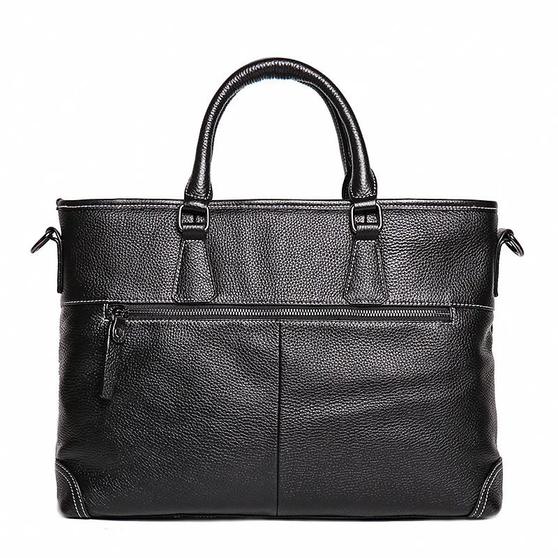 Männer Aktentaschen männer Echte Leder 14'' Laptop Tasche Mann Leder Büro Business Taschen Handtasche Umhängetasche