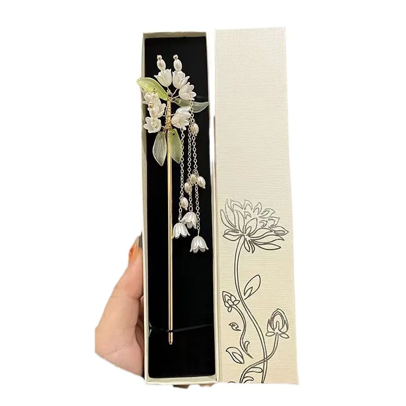 Hairpin Gift China Style Gift Box Set Classical Lotus Premium Hairpin Step Shake tassel Hanfu Headpiece Women Gift F3