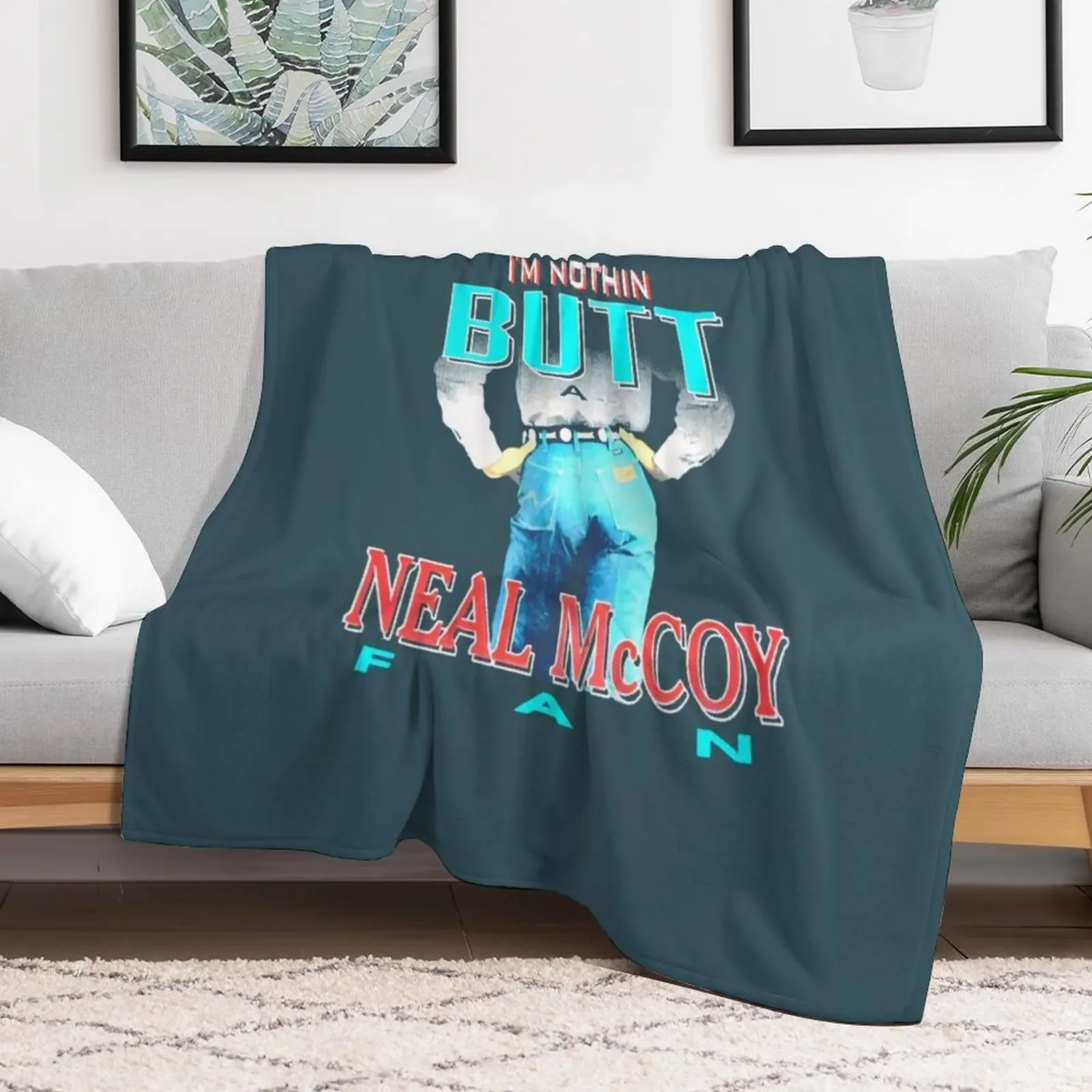 1990_s Neal McCoy Vintage Nothin_ BUTT a Neal McCoy Fan Tour Promo Classic 90_s Country Music Concert Throw Blanket