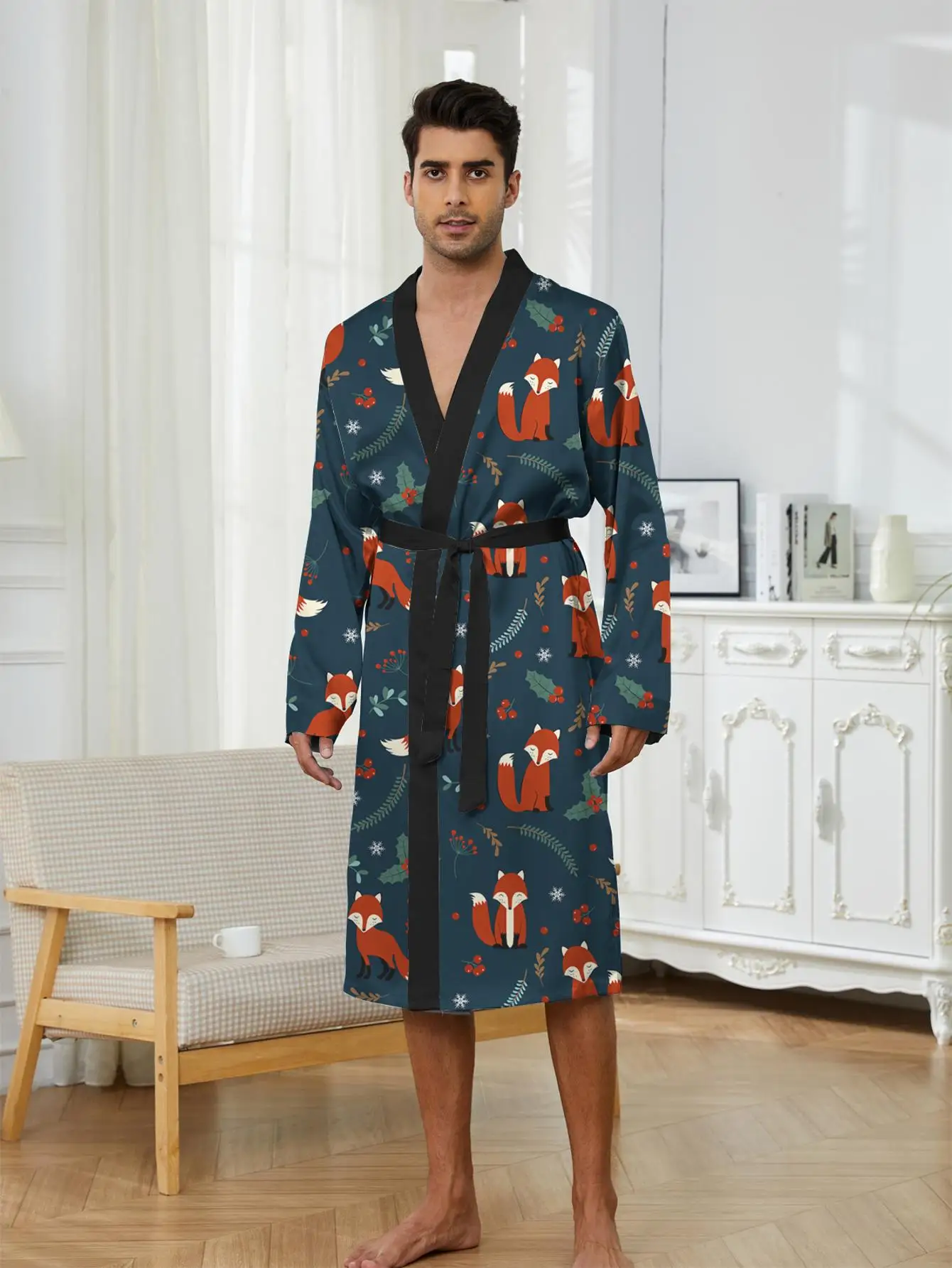 1pcs Men's Robes 2026 Spring/Summer Breathable bath robe Graphic robe 3D Printed Robes Bathrobe men Funny pajamas