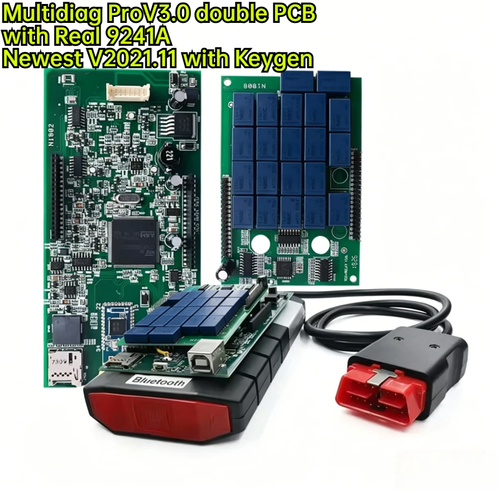 Best Quality 9241A Chip Multidiag Pro with Bluetooth V2021.11 with Keygen for Car Truck TCS OBD2 Scanner ECU programming tools