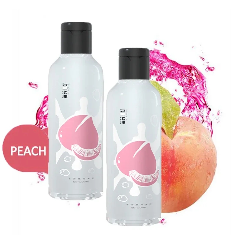 200ml Peach Lubricant Vagina Orgasm Lube Adult Products Anal Gel Water Based Fruit Flavor Lubricant Couples Antifreeze Oil