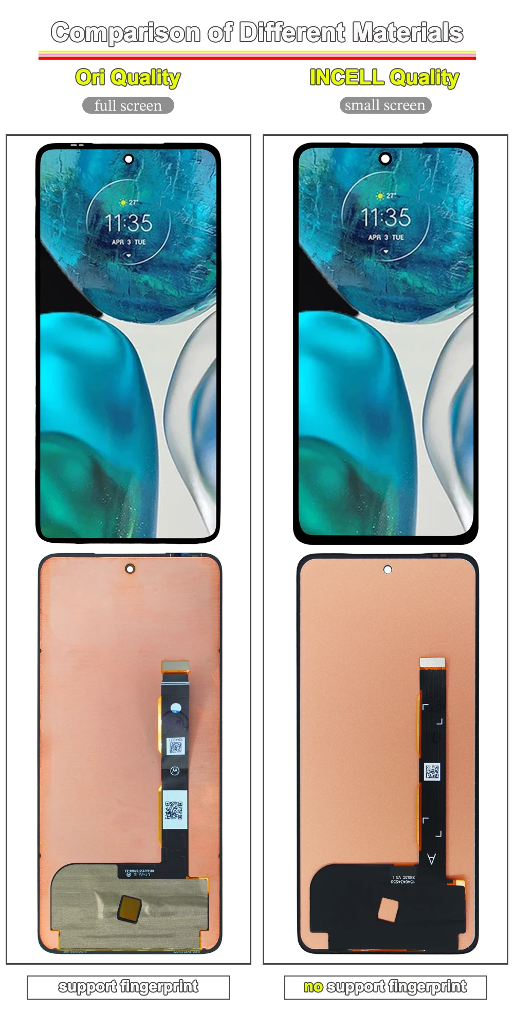 Wymiana ekranu 6.6" G52 AMOLED do Motorola Moto G52, wyświetlacz LCD z ekranem dotykowym i digitizerem, zespół do modelu XT2221-1-2-3. — zdjęcie produktu 2