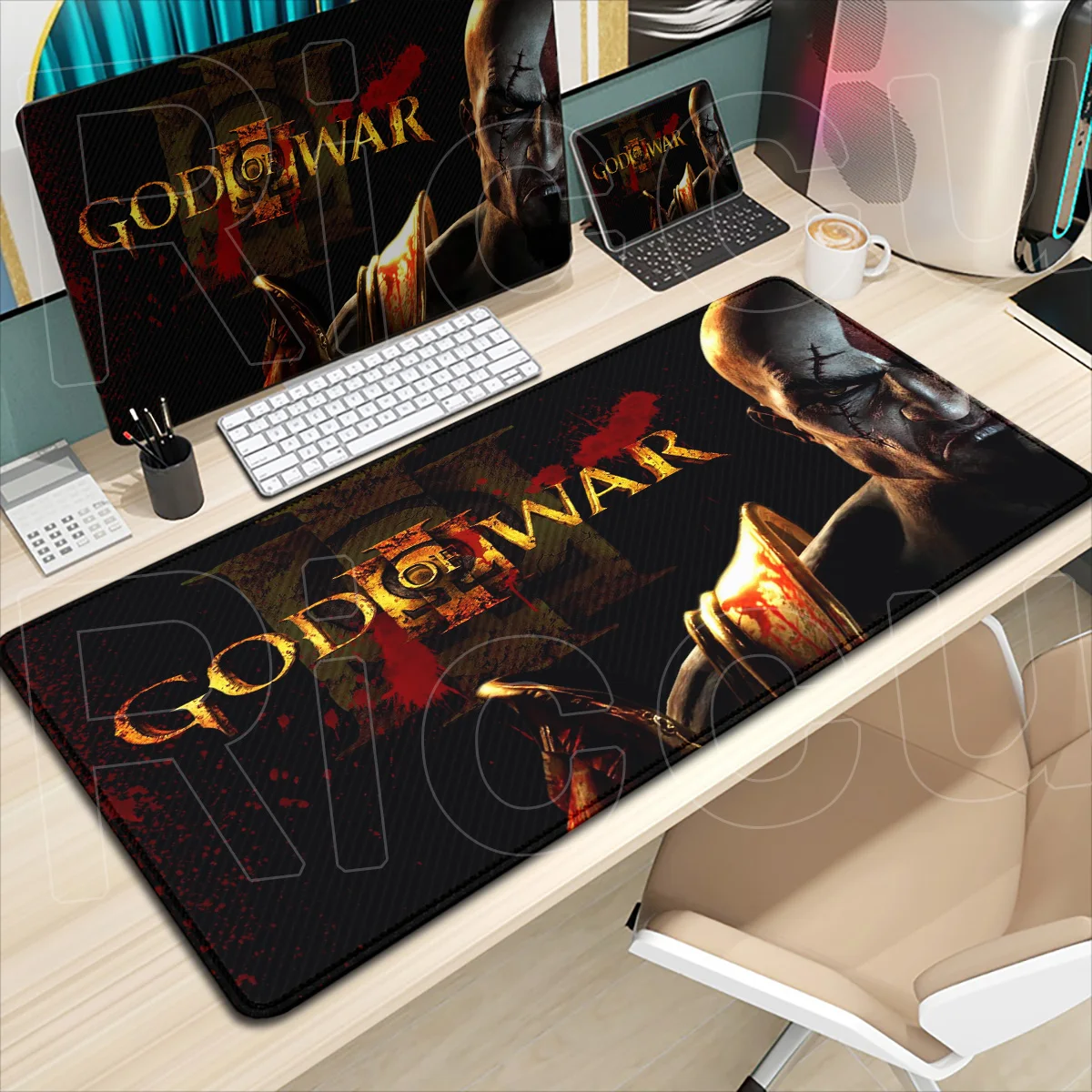 Laptop Office Cabinet Mousepad God of War Gaming Wallpaper Mouse Mat PC Rubber Accessories HD Printing Action-adventure Game Rug