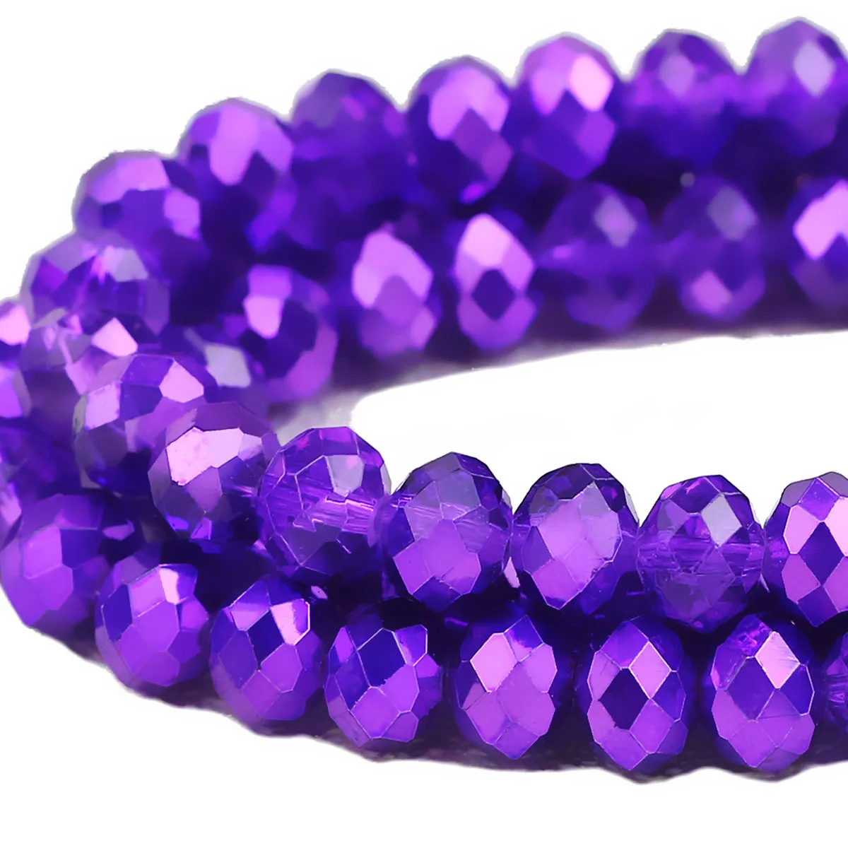 3/4/6/8mm Purple Austria Crystal Glass Beads Faceted Flat Round Spacer Loose Beads For Jewelry Making Bracelets DIY Accessories