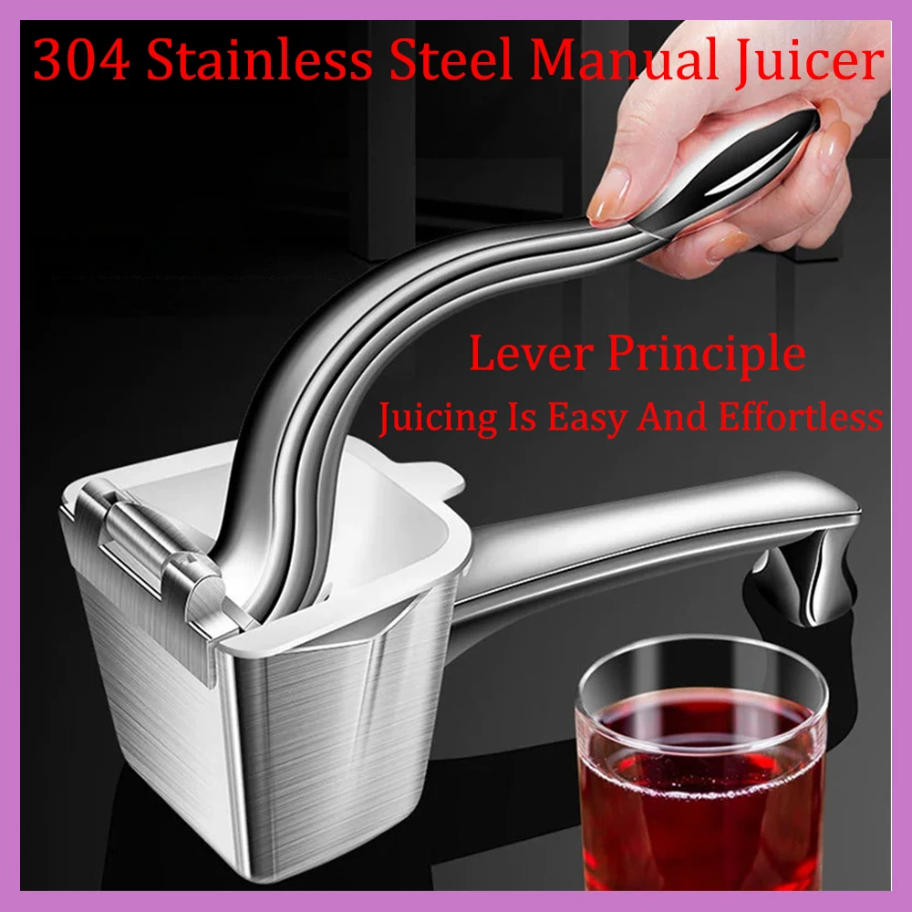 304 Stainless Steel Manual Juicer Household Multi-Function Fruit Juicer Detachable Lemon Squeezer Gadget