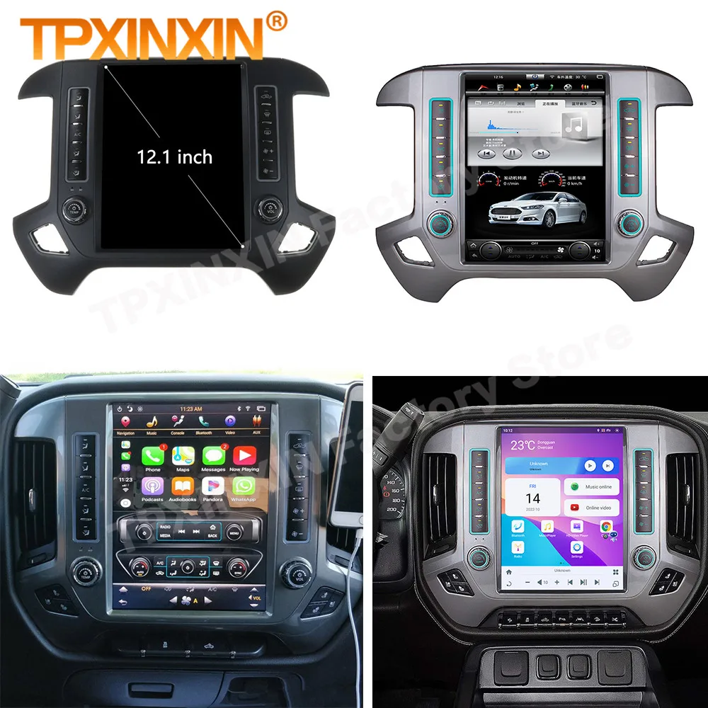 Car Radio With Android 11 Screen For Chevrolet Silverado GMC Sierra 2014 2015 2016 2017 2018-2020 Radio Coche With Bluetooth GPS