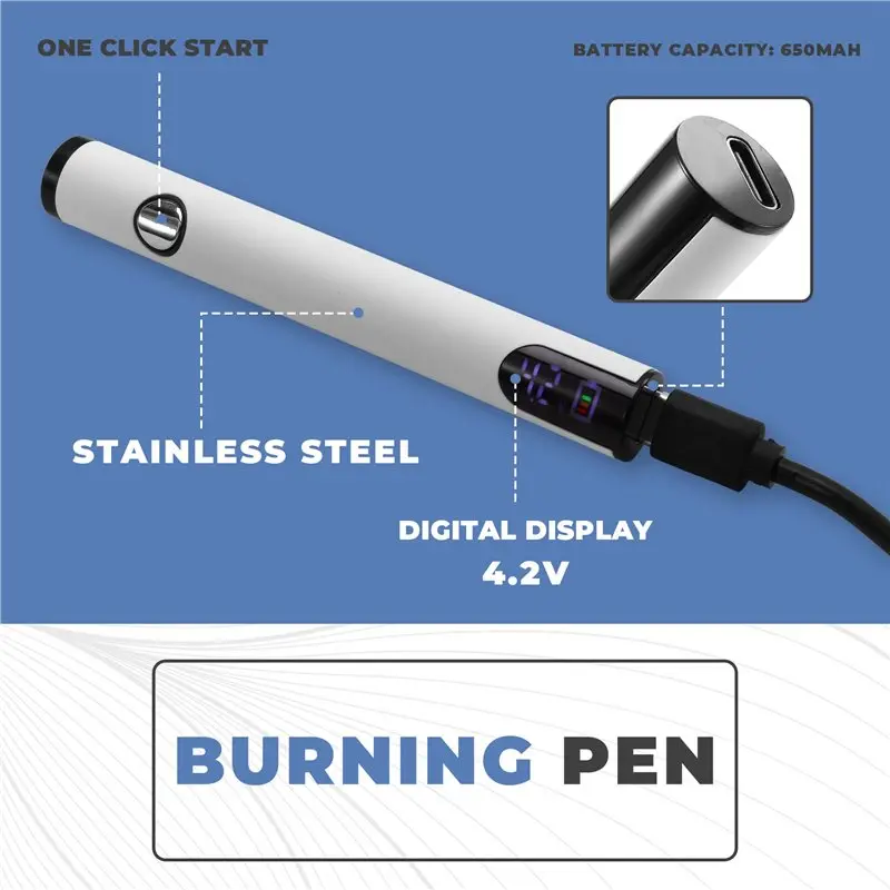 ABWZ-20X 510 Thread Battery Cart Pen Headless Electric Soldering Iron With Adjustable Temperature Soldering Iron Kit White