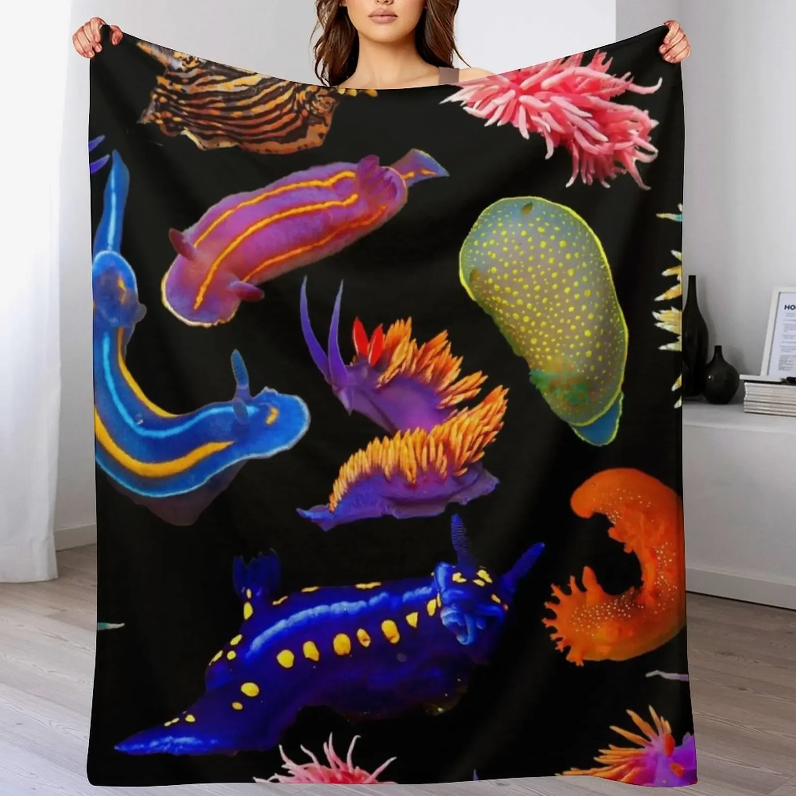 

Nudibranchia Throw Blanket Cute Thermals For Travel bed plaid Flannel Blankets