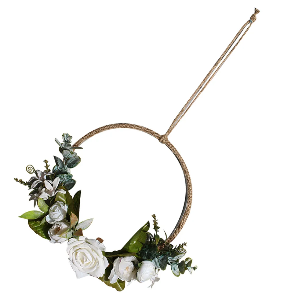 

1 pc Artificial Flower Wall Wreath White Pastoral Tapestry Creative Home Decor Vivid Garland Wall Adornment Party