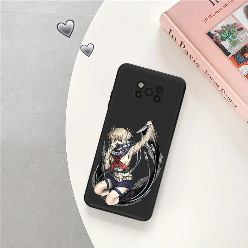 Black Matte Anti-Drop Phone Case For Xiaomi Poco X5 X4 X3 F5 F4 GT F3 F1 M5 M4 M3 Pro C51 C50 C40 Hero Academia Asui Tsuyu Cover